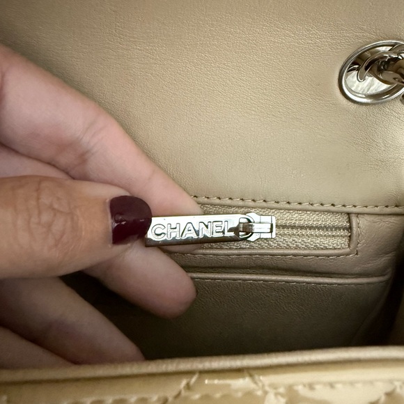 Chanel Patent Mini Square in Tan - Picture 8 of 10